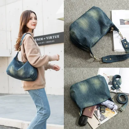 Classic Denim Shoulder Bag - Image 6