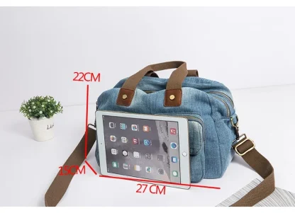 Travel Denim Shoulder Bag - Image 7
