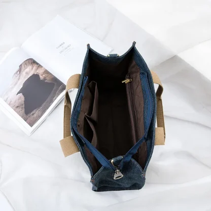 Denim Tote Shoulder Bag - Image 5
