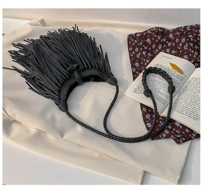 Double-Sided Tassel Shoulder Bag - Image 6
