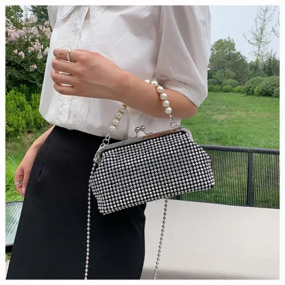 Diamond-Like Beads Shoulder Bag - Image 5