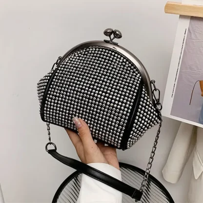Diamond-Like Beads Shoulder Bag