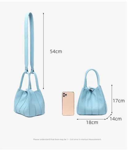 Pleated Bucket Shoulder Bag - Image 7