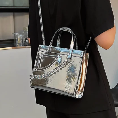 Metallic Tote Shoulder Bag - Image 5