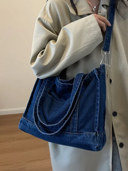 Stylish Denim Shoulder Bag - Image 3
