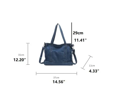 Stylish Denim Shoulder Bag - Image 7