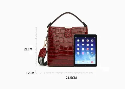 Glossy Bucket Shoulder Bag - Image 7