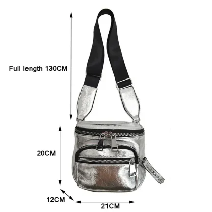 Double Zippered Shoulder Bag - Image 7