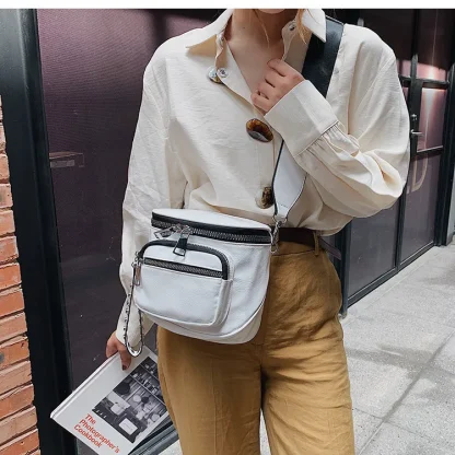 Double Zippered Shoulder Bag - Image 3