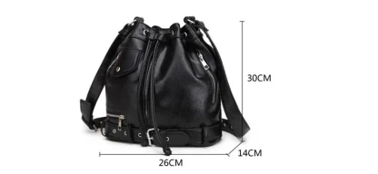 Black Drawstring Shoulder Bag - Image 7