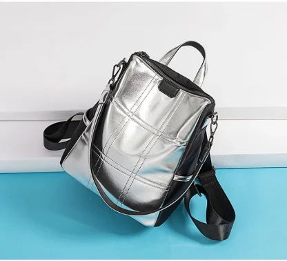 Silver Backpack Shoulder Bag - Image 3
