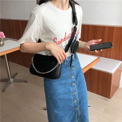 Black Crossbody Shoulder Bag - Image 6