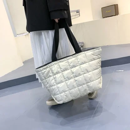 Quilted Tote Shoulder Bag - Image 6