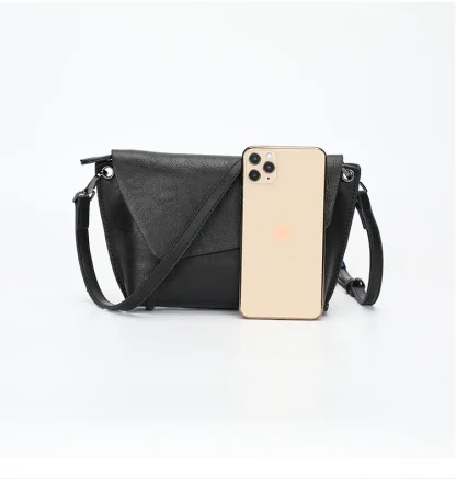 Asymmetrical Black Shoulder Bag - Image 7