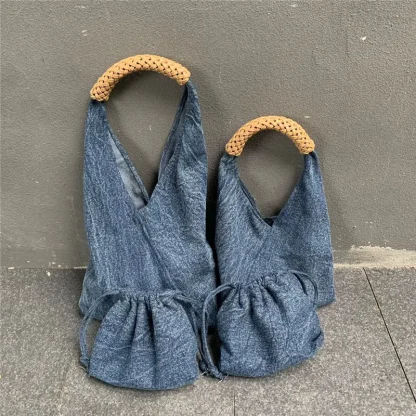 Modern Denim Shoulder Bag - Image 7