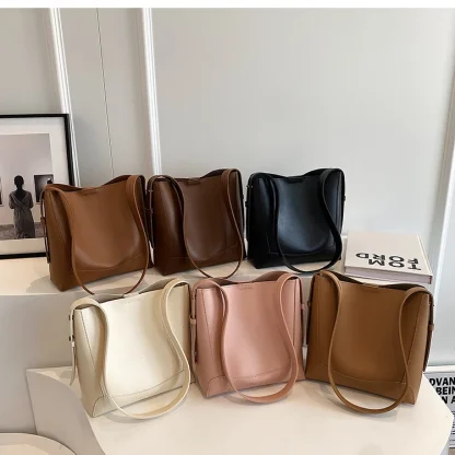 Solid Generous Shoulder Bag - Image 7