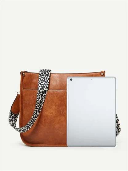 Leopard Strap Shoulder Bag - Image 6
