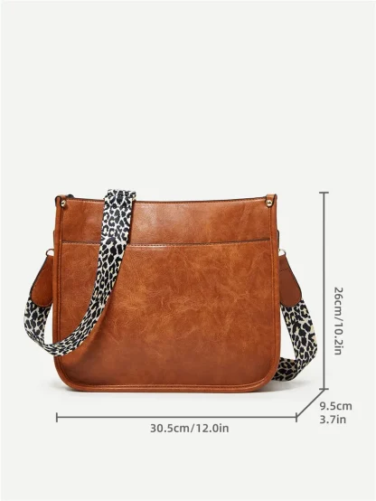 Leopard Strap Shoulder Bag - Image 7