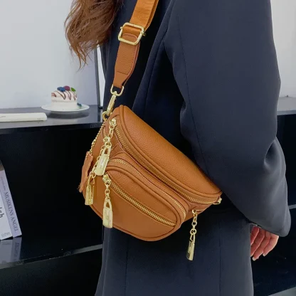 Multi Zippered Shoulder Bag