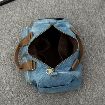 Denim Briefcase Shoulder Bag - Image 3