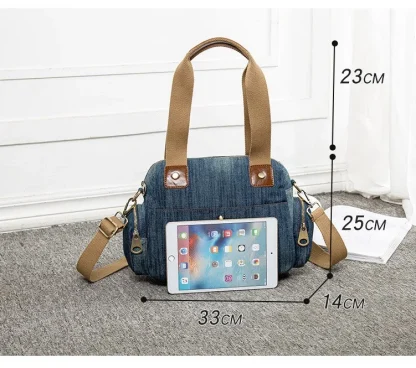 Casual Denim Shoulder Bag - Image 7