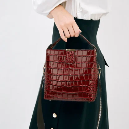 Glossy Bucket Shoulder Bag - Image 2