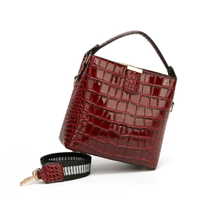 Glossy Bucket Shoulder Bag