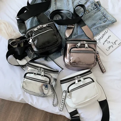 Double Zippered Shoulder Bag - Image 5