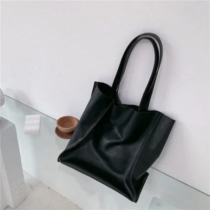 Black Tote Shoulder Bag - Image 4