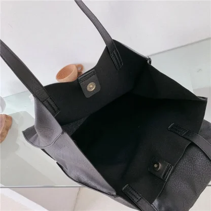 Black Tote Shoulder Bag - Image 6