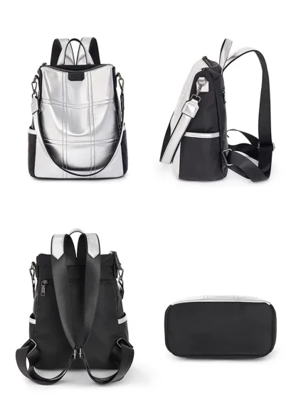 Silver Backpack Shoulder Bag - Image 6