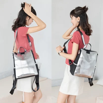 Silver Backpack Shoulder Bag - Image 2