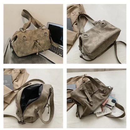 Vintage-style Tote Shoulder Bag - Image 7