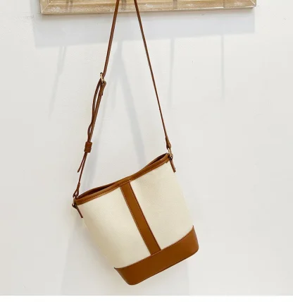 Contrast Bucket Shoulder Bag
