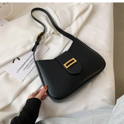 Minimalist Buckle Shoulder Bag - Image 5