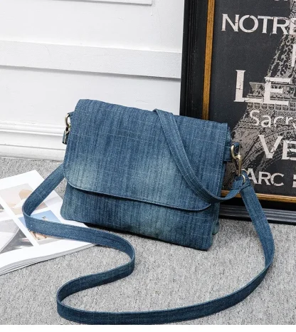 Flap Denim Shoulder Bag