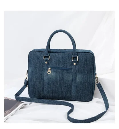 Laptop Denim Shoulder Bag - Image 2