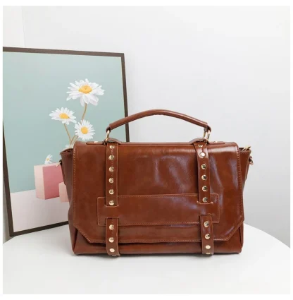 Vintage-style Satchel Shoulder Bag
