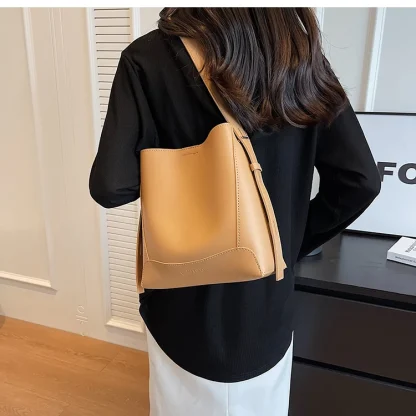 Solid Generous Shoulder Bag - Image 4