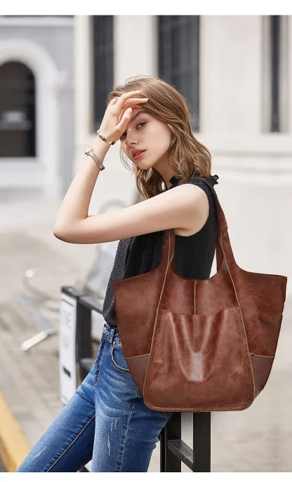 Vintage-style Patchwork Shoulder Bag - Image 3