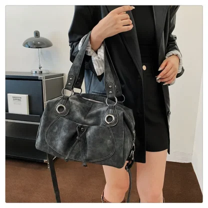 Vintage-style Tote Shoulder Bag - Image 6