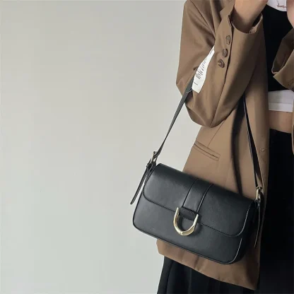 Classic Buckle Shoulder Bag - Image 4