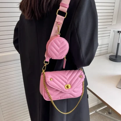 Quilted Flap Shoulder Bag - Image 6