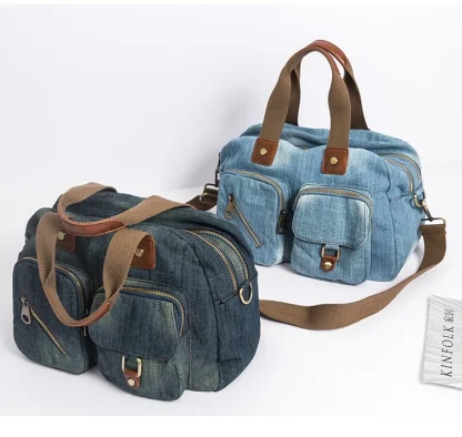 Travel Denim Shoulder Bag