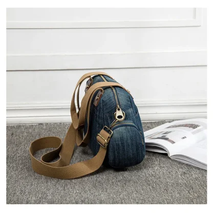 Casual Denim Shoulder Bag - Image 4