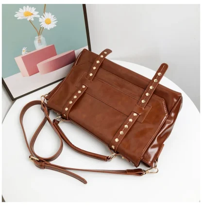 Vintage-style Satchel Shoulder Bag - Image 6