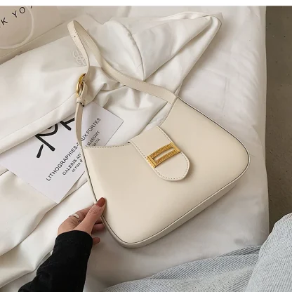 Minimalist Buckle Shoulder Bag - Image 6
