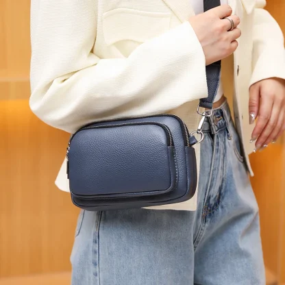 Multi-layer Zippered Shoulder Bag - Image 5