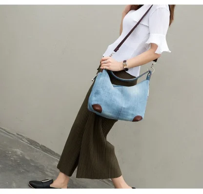 Denim Shoulder Bag - Image 6