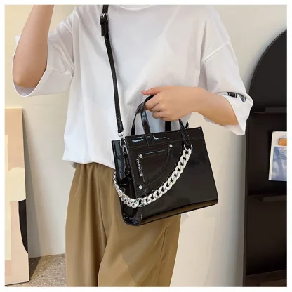Metallic Tote Shoulder Bag - Image 6